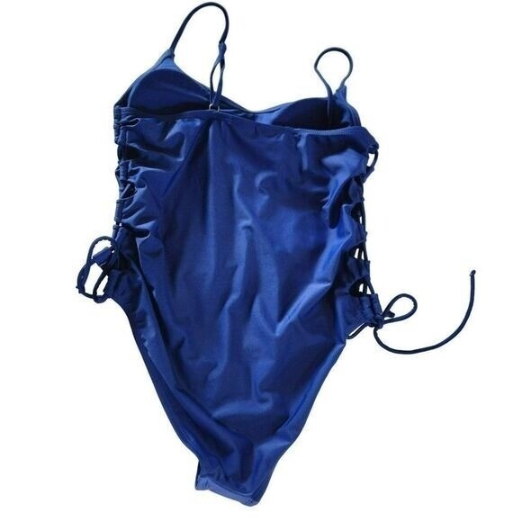 California Waves July 4th Heart Blue Swimsuit One Piece Size L Patriotic Day NEW - Picture 8 of 9